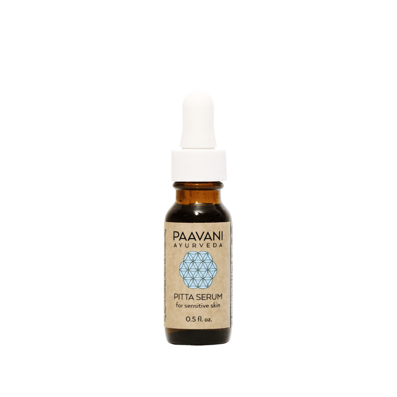 Paavani Ayurveda Pitta Serum | Ayurvedic Face Oil for Sensitive Skin simple Tan 0.5 oz