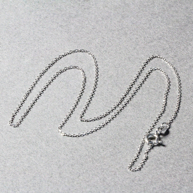 Bids.com 14k White Gold Diamond Cut Cable Link Chain 0.8mm Necklaces Gray 16 / White Gold,18 / White Gold