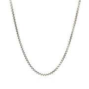 Bids.com 14k White Gold Round Box Chain 1.7mm Necklaces White Smoke 16 / White Gold,18 / White Gold,20 / White Gold,24 / White Gold