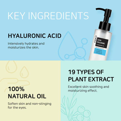 AsiaBeautyMall Coxir Ultra Hyaluronic Cleansing Oil Cleansing Oil Light Blue