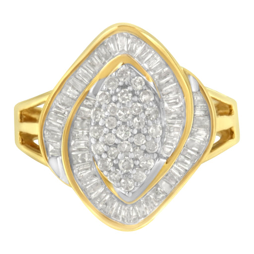Bids.com 10K Yellow Gold Diamond Cluster Ring (3/4 Cttw, J-K Color, I2-I3 Clarity) - Size 6 Rings White Smoke 7.5 / Yellow.Gold,8 / Yellow.Gold,7 / Yellow.Gold,6.5 / Yellow.Gold,6 / Yellow.Gold