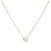 Bids.com 2 Micron 14K Rose Gold Plated Sterling Silver Bezel-Set Diamond Solitaire Pendant Necklace (1/3 cttw, H-I Color, I1-I2 Clarity) Necklaces White Smoke 18 / Rose.Sterling Silver,18 / White.Sterling Silver,18 / Yellow.Sterling Silver