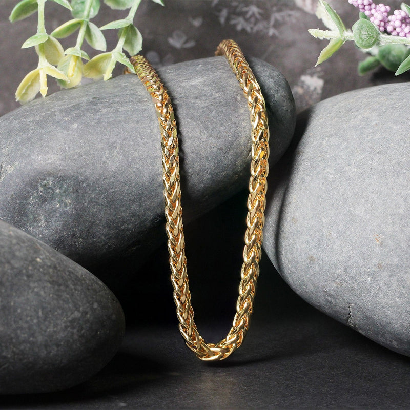 Bids.com 4.1mm 14k Yellow Gold Diamond Cut Round Franco Chain Necklaces Black 20 / Yellow Gold,22 / Yellow Gold,24 / Yellow Gold
