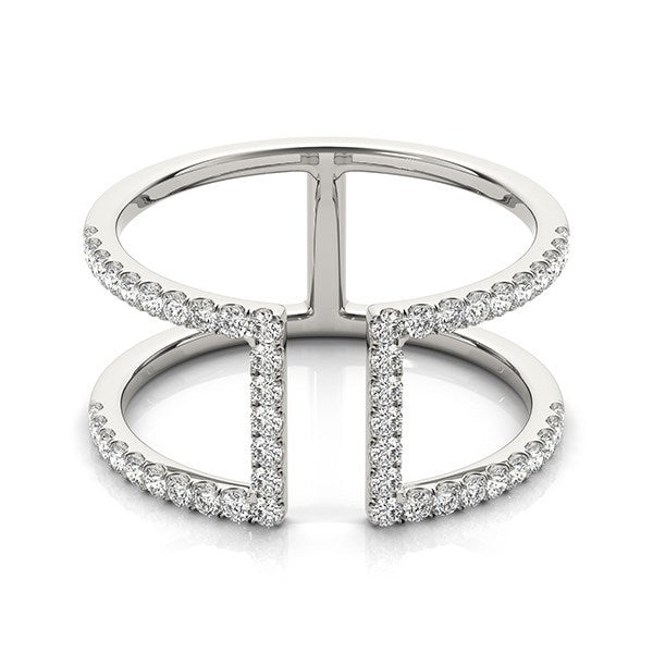 Bids.com 14k White Gold Modern Dual Band Style Diamond Ring (1/2 cttw) Rings White Smoke 3 / White Gold,3.5 / White Gold,4 / White Gold,4.5 / White Gold,5 / White Gold,5.5 / White Gold,6 / White Gold,6.5 / White Gold,7 / White Gold,7.5 / White Gold,8 / White Gold,8.5 / White Gold,9 / White Gold