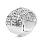 Bids.com .925 Sterling Silver 2.00 Cttw Round-Cut Diamond Overlapping Bypass Band Ring (I-J Color, I2-I3 Clarity) - Ring Size 7 Rings White Smoke 7 / White.Sterling Silver,9 / White.Sterling Silver,6 / White.Sterling Silver,8 / White.Sterling Silver,5 / White.Sterling Silver