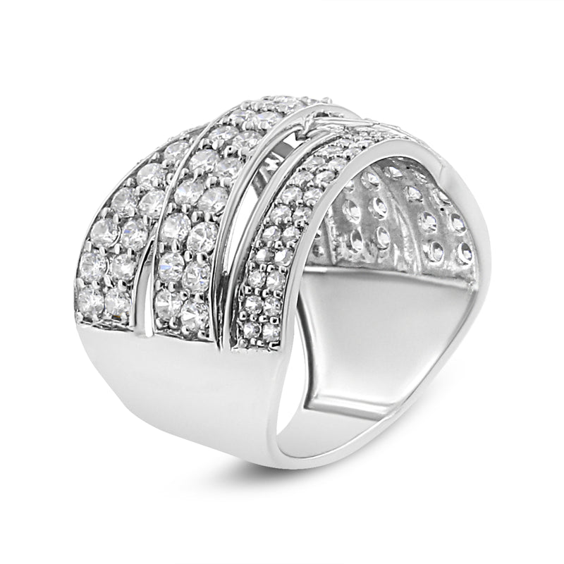 Bids.com .925 Sterling Silver 2.00 Cttw Round-Cut Diamond Overlapping Bypass Band Ring (I-J Color, I2-I3 Clarity) - Ring Size 7 Rings White Smoke 7 / White.Sterling Silver,9 / White.Sterling Silver,6 / White.Sterling Silver,8 / White.Sterling Silver,5 / White.Sterling Silver