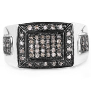 Bids.com 0.52 Carat Genuine Champagne Diamond .925 Sterling Silver Ring Rings White Smoke size 6.00,size 7.00,size 8.00,size 9.00