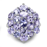 Bids.com 5.28 Carat Genuine Tanzanite .925 Sterling Silver Ring Rings White Smoke size 8.00,size 6.50,size 6.00,size 7.00,size 9.00,size 5.00