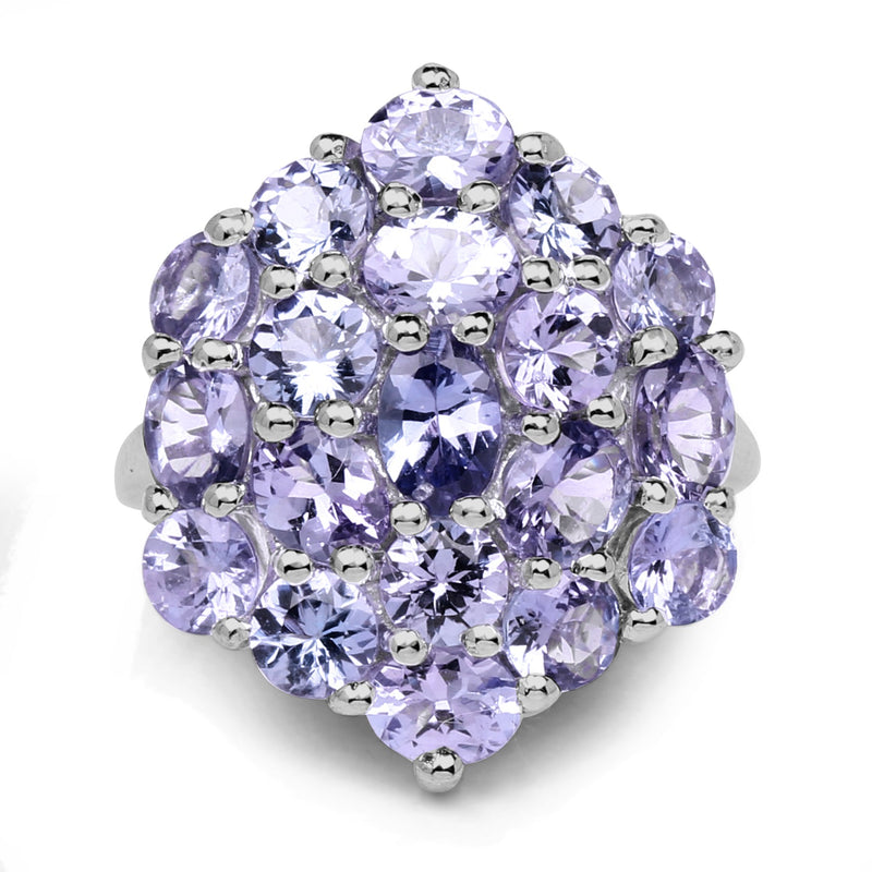 Bids.com 5.28 Carat Genuine Tanzanite .925 Sterling Silver Ring Rings White Smoke size 8.00,size 6.50,size 6.00,size 7.00,size 9.00,size 5.00