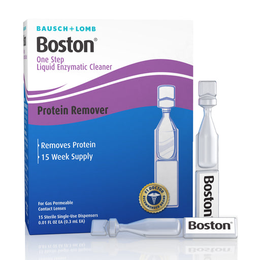 Bausch & Lomb Bausch & Lomb Boston One Step Liquid Enzymatic Cleaner, Protein Remover, 0.01 Fl Oz Medicine & Drugs White Smoke