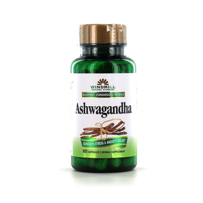 Windmill Windmill Natural Vitamins Ashwagandha Capsules Gluten Free Vitamins & Supplements White Smoke