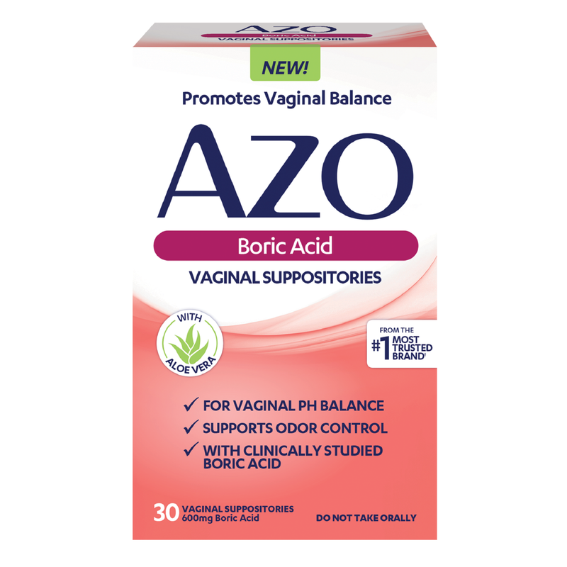 Azo Azo Boric Acid, Vaginal Suppositories, 600 Mg, 30 Suppositories Vitamins & Supplements White Smoke