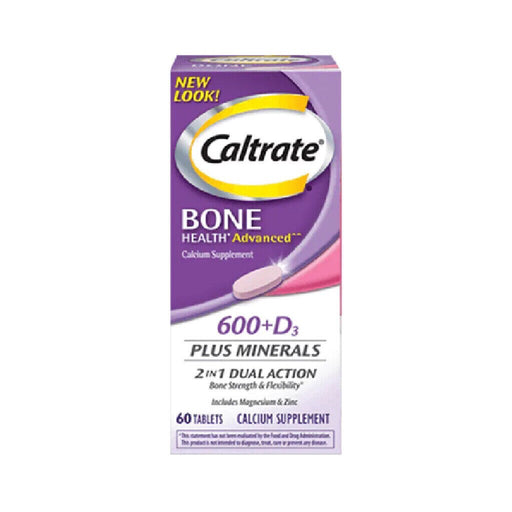 Caltrate Caltrate 600+D3 Plus Minerals Bone Health Advanced - 60 Tablets Vitamins & Supplements White Smoke