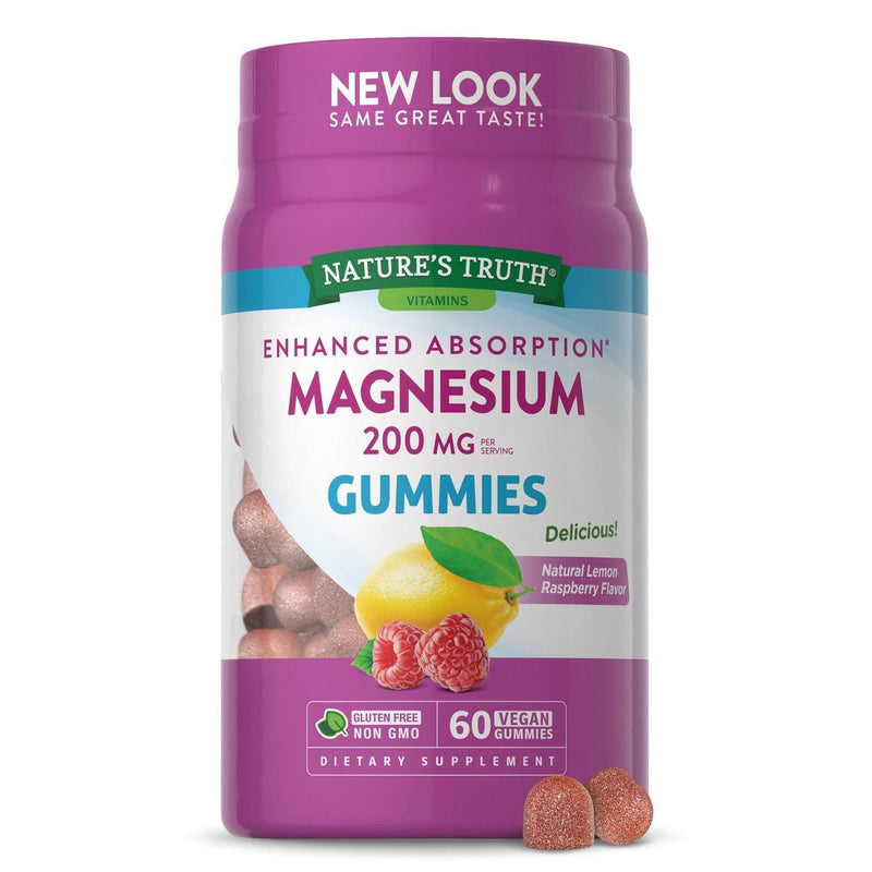Nature's Truth Nature's Truth Enhanced Absorption Magnesium 200 Mg Vegan Gummies, Natural Lemon Raspberry Vitamins & Supplements Dim Gray
