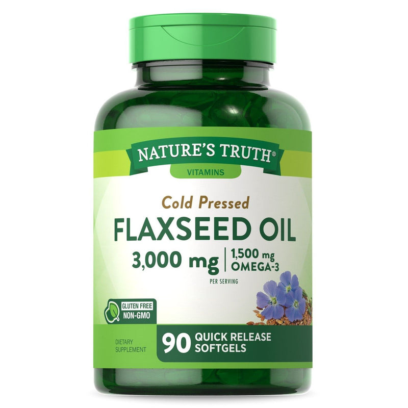 Nature's Truth Nature's Truth® Cold Pressed Flaxseed Oil – 1000 mg (Quick Release Softgels) Vitamins & Supplements White Smoke