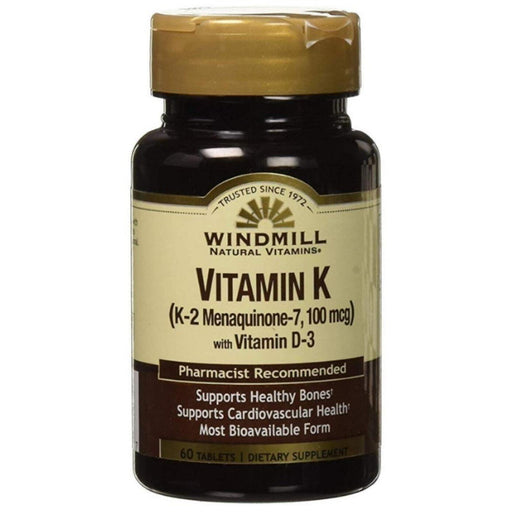 0 Windmill Natural Vitamins Vitamin K Tablets Vitamins & Supplements Black Default Title