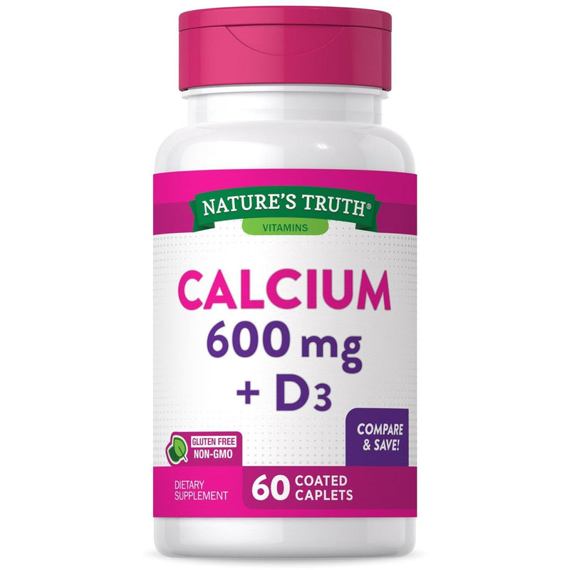 Nature's Truth Nature's Truth Calcium Plus Vitamin D3, 600 Mg, 60 Coated Caplets Vitamins & Supplements White Smoke