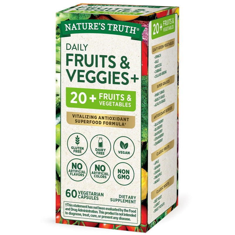 Nature's Truth Nature's Truth Daily Fruit & Veggies +, 60 Vegetarian Capsules Vitamins & Supplements Seashell