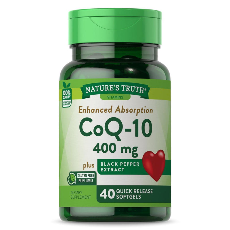 Nature's Truth Nature's Truth 400mg CoQ10 Plus Black Pepper Extract 40 Softgels Each Vitamins & Supplements White Smoke