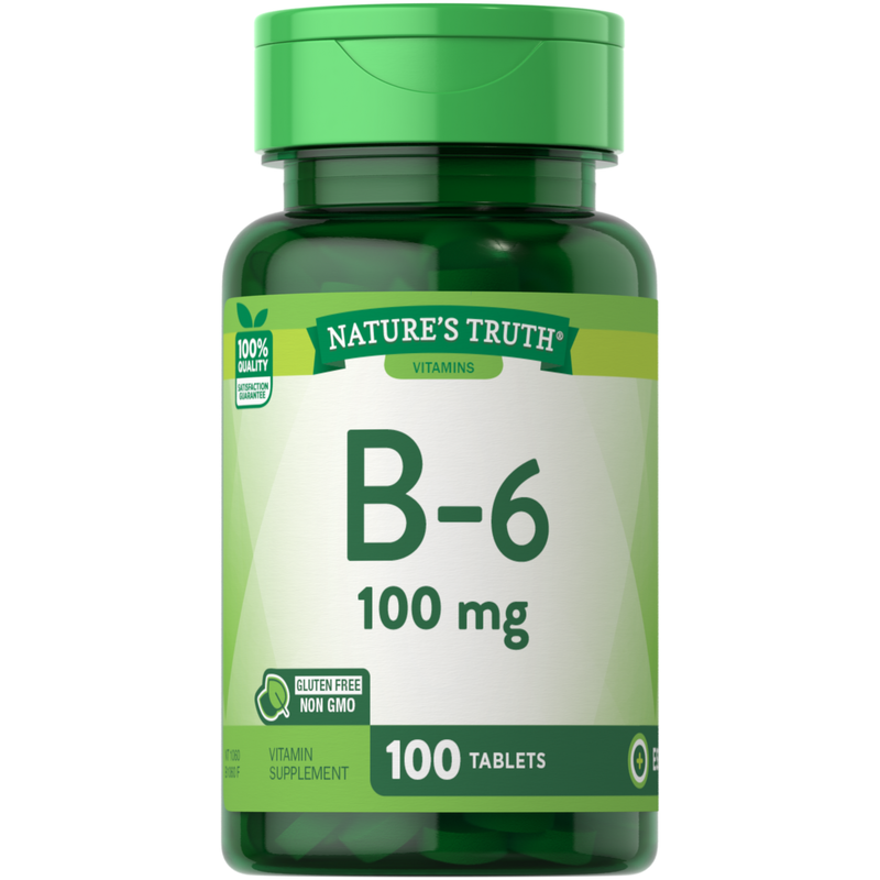 Nature's Truth Nature's Truth Vitamin B-6 100 Mg Tablets Vitamins & Supplements White Smoke