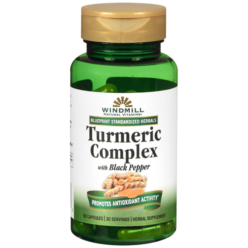Windmill Windmill Turmeric Complex 1500 Mg With Black Pepper Capsules Vitamins & Supplements White Smoke