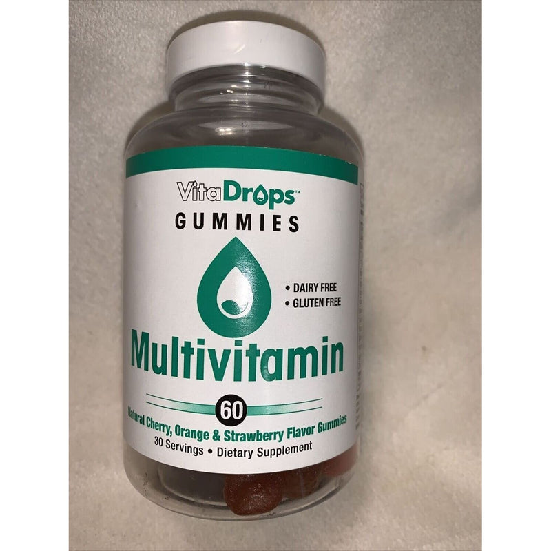 VitaDrops VitaDrops vitaDrop GUMMIES MULTIVITMINS 60 Ct Dairy Free Gluten Free Natural Vitamins Fitness & Nutrition Dark Gray