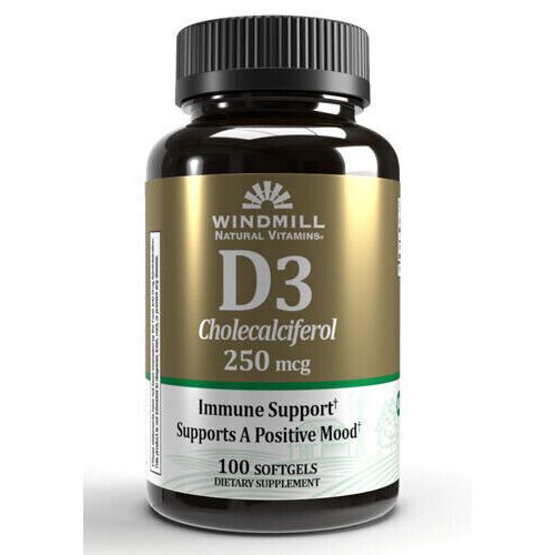 Windmill Windmill Vitamin D3 Cholecalciferol 250mcg Softgels 100ct Vitamins & Supplements White Smoke