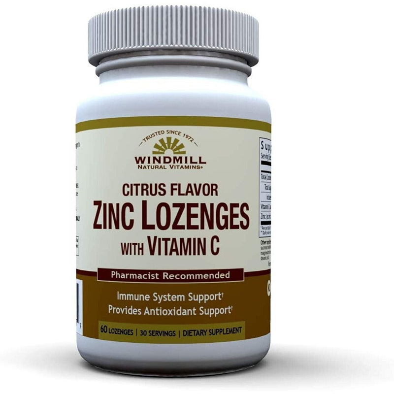 Windmill Windmill Zinc With Vitamin C Lozenges - Citrus Flavor 60ct Vitamins & Supplements White Smoke