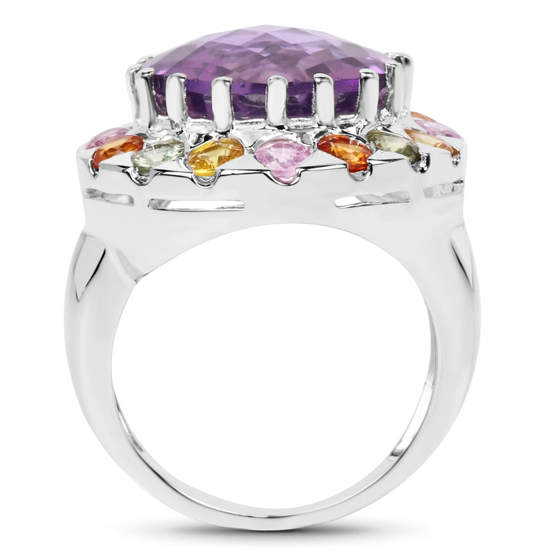 Bids.com 10.16 Carat Genuine Multi Stone .925 Sterling Silver Ring Rings White Smoke size 5.00,size 6.00,size 7.00,size 8.00,size 9.00