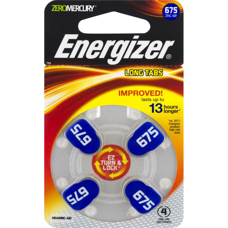 Energizer Energizer EZ Turn & Lock Batteries, Hearing Aid, Zinc Air, Size 675 Hearing Aids White Smoke