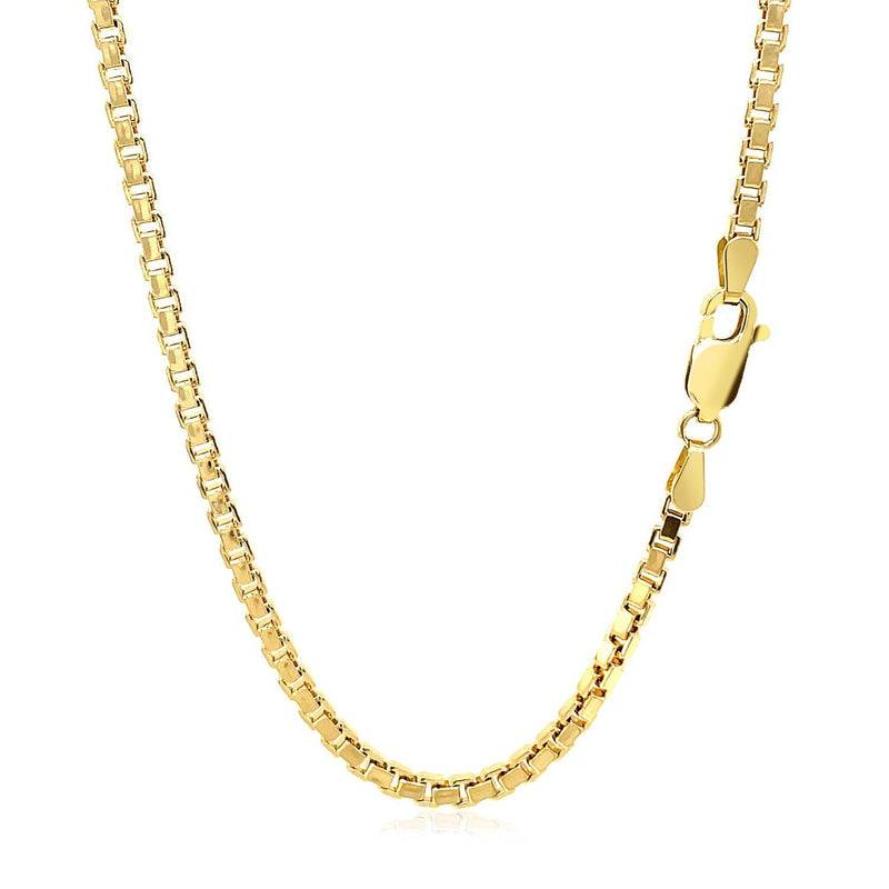 Bids.com 2.5mm 14k Yellow Gold Semi Solid Box Chain Necklaces White Smoke 20 / Yellow Gold,22 / Yellow Gold,24 / Yellow Gold