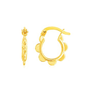 Bids.com 14k Yellow Gold Scalloped Hoop Earrings Earrings White Smoke Yellow Gold