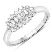 Bids.com 0.37 Carat Genuine White Diamond 14K White Gold Ring (E-F Color, VS-SI Clarity) Rings White Smoke size 8.00