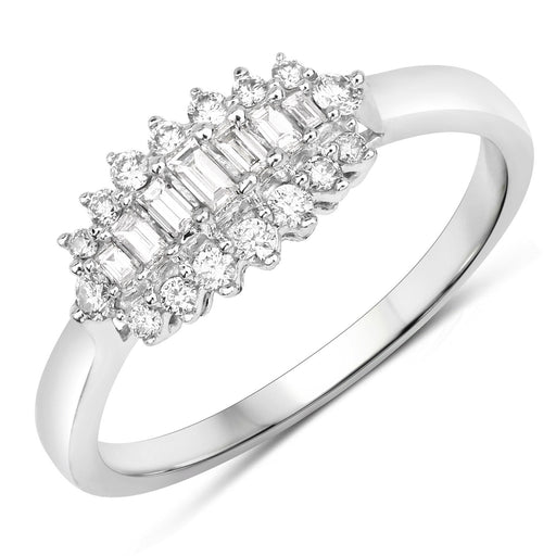 Bids.com 0.37 Carat Genuine White Diamond 14K White Gold Ring (E-F Color, VS-SI Clarity) Rings White Smoke size 8.00