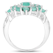 Bids.com 2.37 Carat Genuine Emerald .925 Sterling Silver Ring Rings White Smoke size 6.00,size 7.00,size 8.00,size 5.00,size 6.50,size 9.00,size 11.50,size 10.00