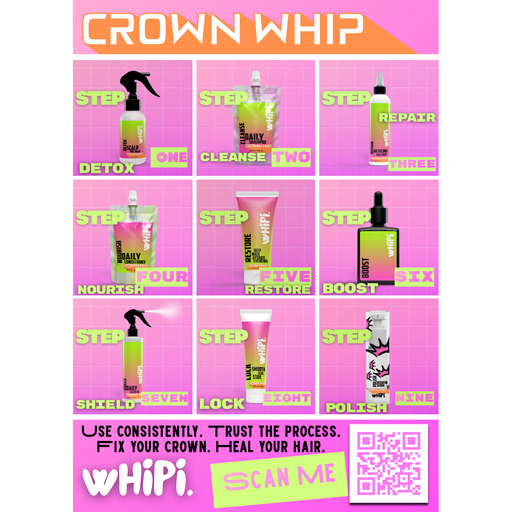 Whipi Co Cleanse – Crown Whip Daily Shampoo Plum 12 oz Bag,12 oz Bottle,1 oz Sample