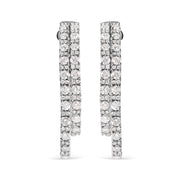 Bids.com 14K White Gold 4.0 Cttw Diamond Asymmetrical Inside Out Double-Hoop Earrings (I-J Color, I1-I2 Clarity) Earrings White Smoke White.Gold / 4