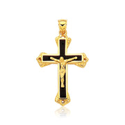 Bids.com 14k Yellow Gold Black Onyx Cross Pendant Pendants White Smoke Yellow Gold
