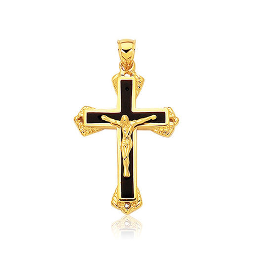 Bids.com 14k Yellow Gold Black Onyx Cross Pendant Pendants White Smoke Yellow Gold