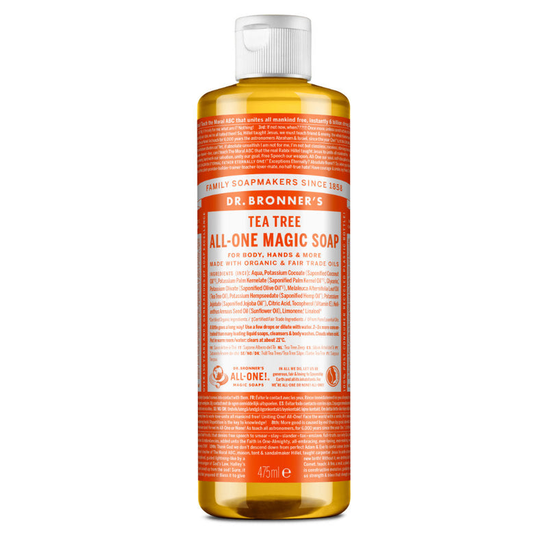 Dr. Bronner's Dr. Bronner's Pure Castile Liquid Soap Hemp Tea Tree -- 16 Fl Oz Bath & Body White Smoke