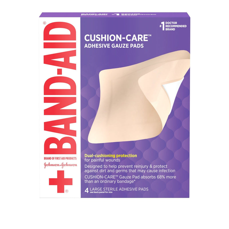 Band Aid Band Aid Brand Of First Products All-in-One Adhesive Gauze Pad, Large First Aid Slate Blue