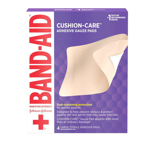 Band Aid Band Aid Brand Of First Products All-in-One Adhesive Gauze Pad, Large First Aid Slate Blue