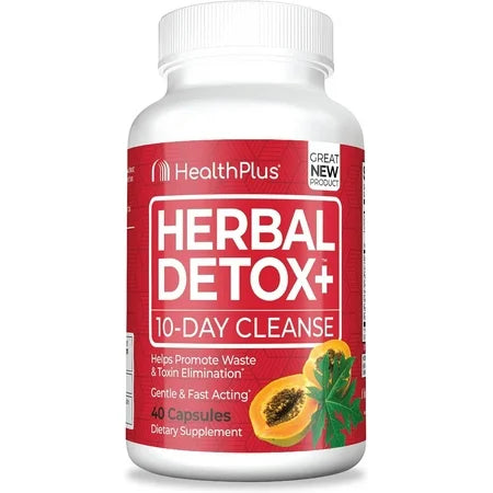 Health Plus Health Plus Herbal Detox, 10 Day Cleanse, 40 Capsules Vitamins & Supplements White Smoke