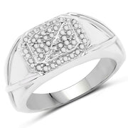 Bids.com 14K White Gold Plated 0.24 Carat Genuine White Diamond .925 Sterling Silver Ring Rings White Smoke size 11.00,size 6.00,size 7.00,size 8.00,size 9.00,size 10.00