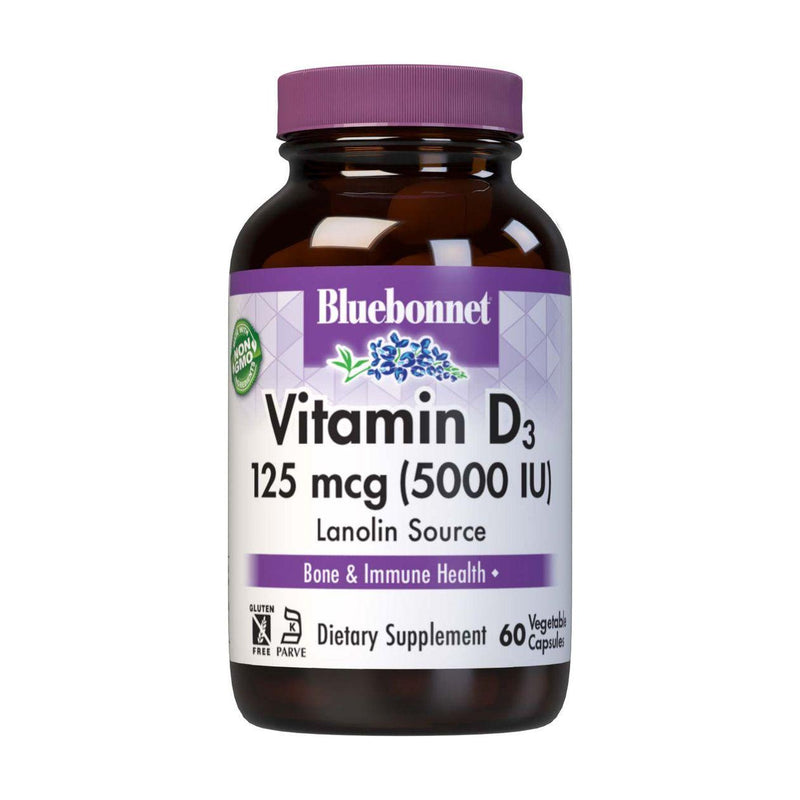 Bluebonnet Bluebonnet Vitamin D3 5000 IU, 60 Vegetable Capsules Vitamins & Supplements Light Gray
