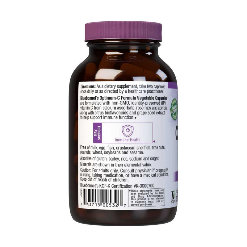 Bluebonnet Bluebonnet Optimum Vitamin C Formula, 90 Vegetable Capsules Vitamins & Supplements Black