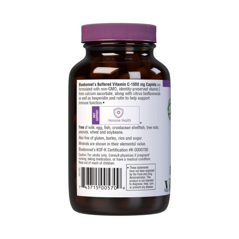 Bluebonnet Bluebonnet Buffered Vitamin C 1000 mg, 90 Vegetables Capsules Vitamins & Supplements Black