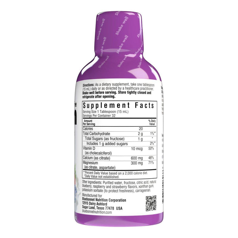 Bluebonnet Bluebonnet Liquid Calcium Magnesium Citrate Plus Vitamin D3, Mixed Berry, 16 oz Vitamins & Supplements Light Gray