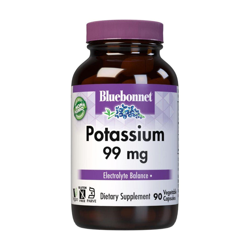 Bluebonnet BlueBonnet Potassium Vegetarian Capsules, 99 mg, 90 Count Potassium Supplement Light Gray