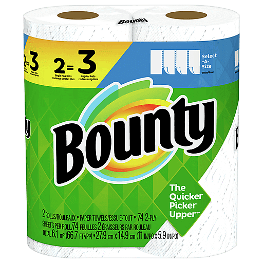 Bounty Bounty 2 Rolls Double White Big Paper Towel Paper Towels White Smoke